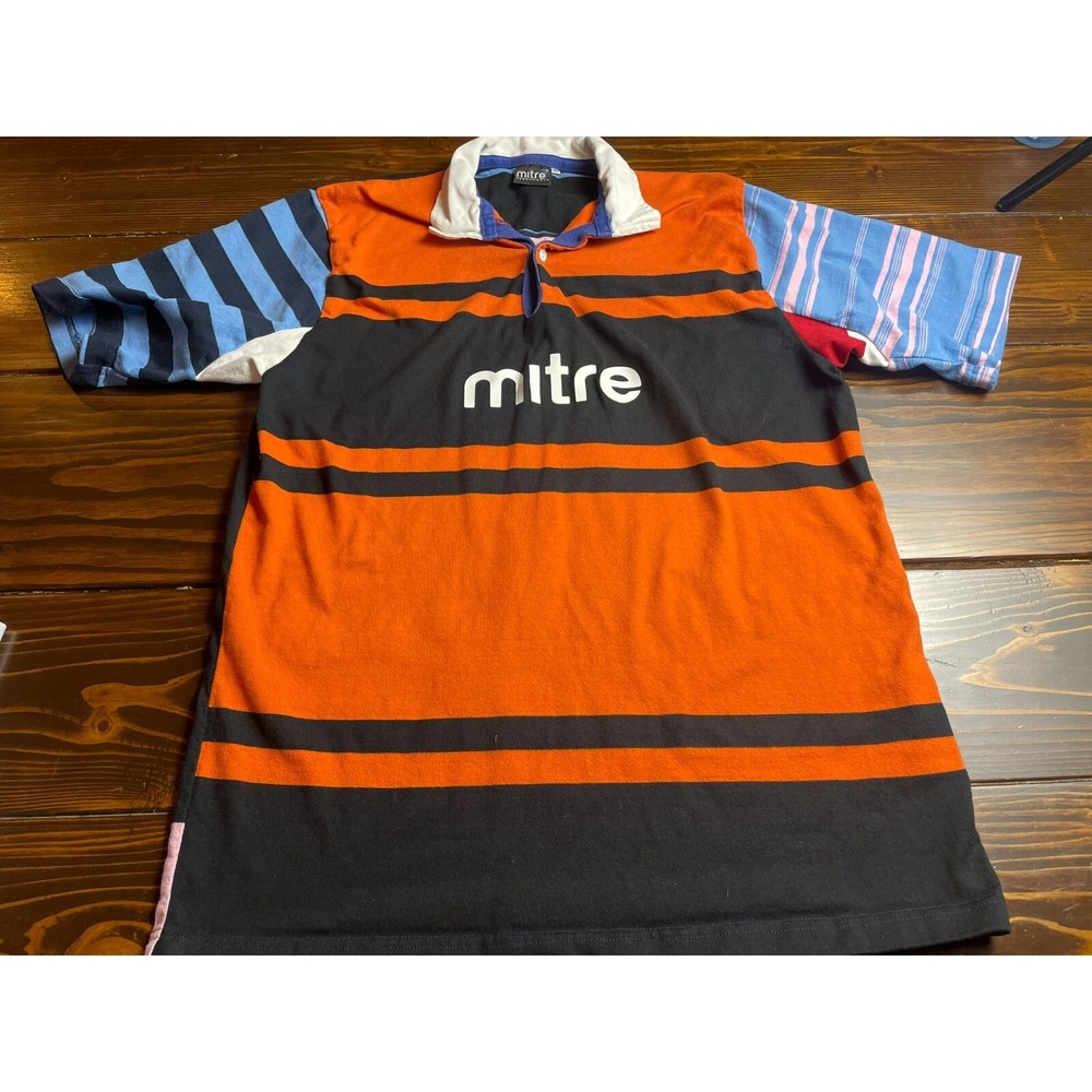 Mitre Shirt, Men's Size XL, Multicolor, Vintage, Polo, Short Sleeve